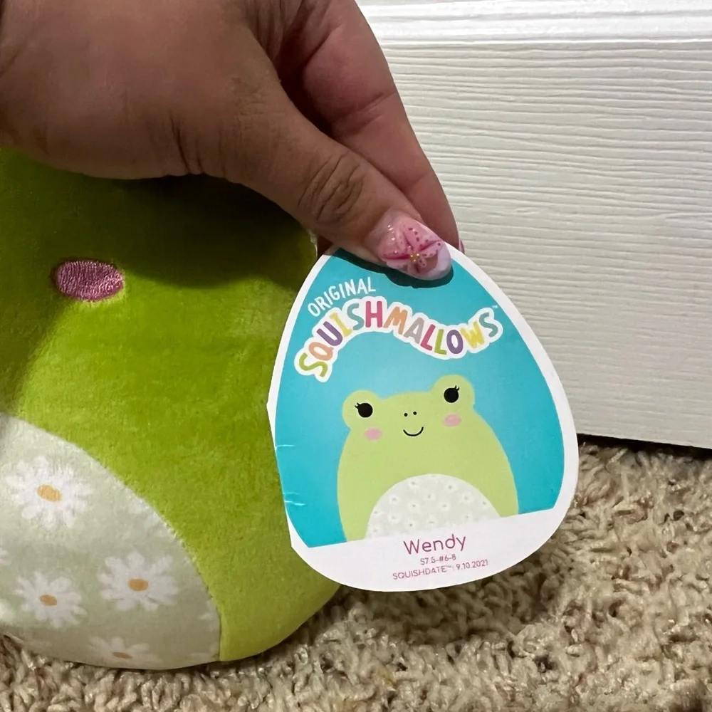💗 Squishmallow - 7.5” Wendy‎ Green Frog with Pink Accents